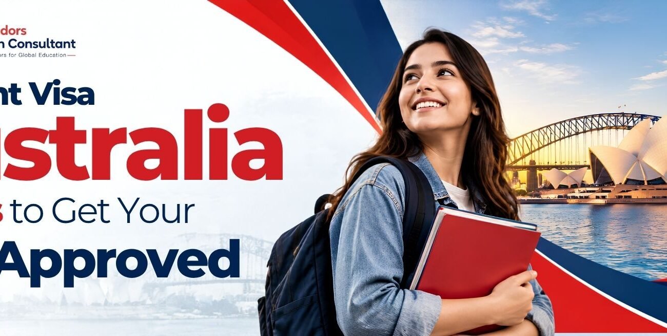Student visa Australia application with documents and financial evidence for visa approval.